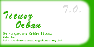 titusz orban business card
